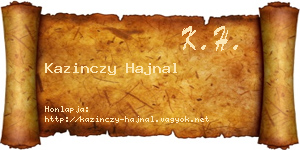 Kazinczy Hajnal névjegykártya
